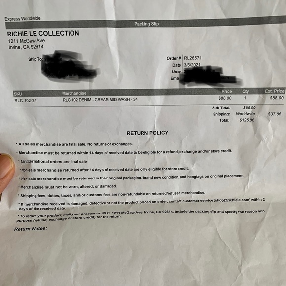 Richie Le Collection:RLC-102-34 CREAM WASH DENIM - Picture 6 of 6